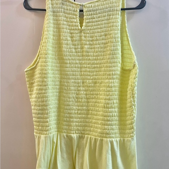 INC INTERNATIONAL CONCEPT Riviera Peplum Top Yellow Pear Size L Stretch - Picture 3 of 6